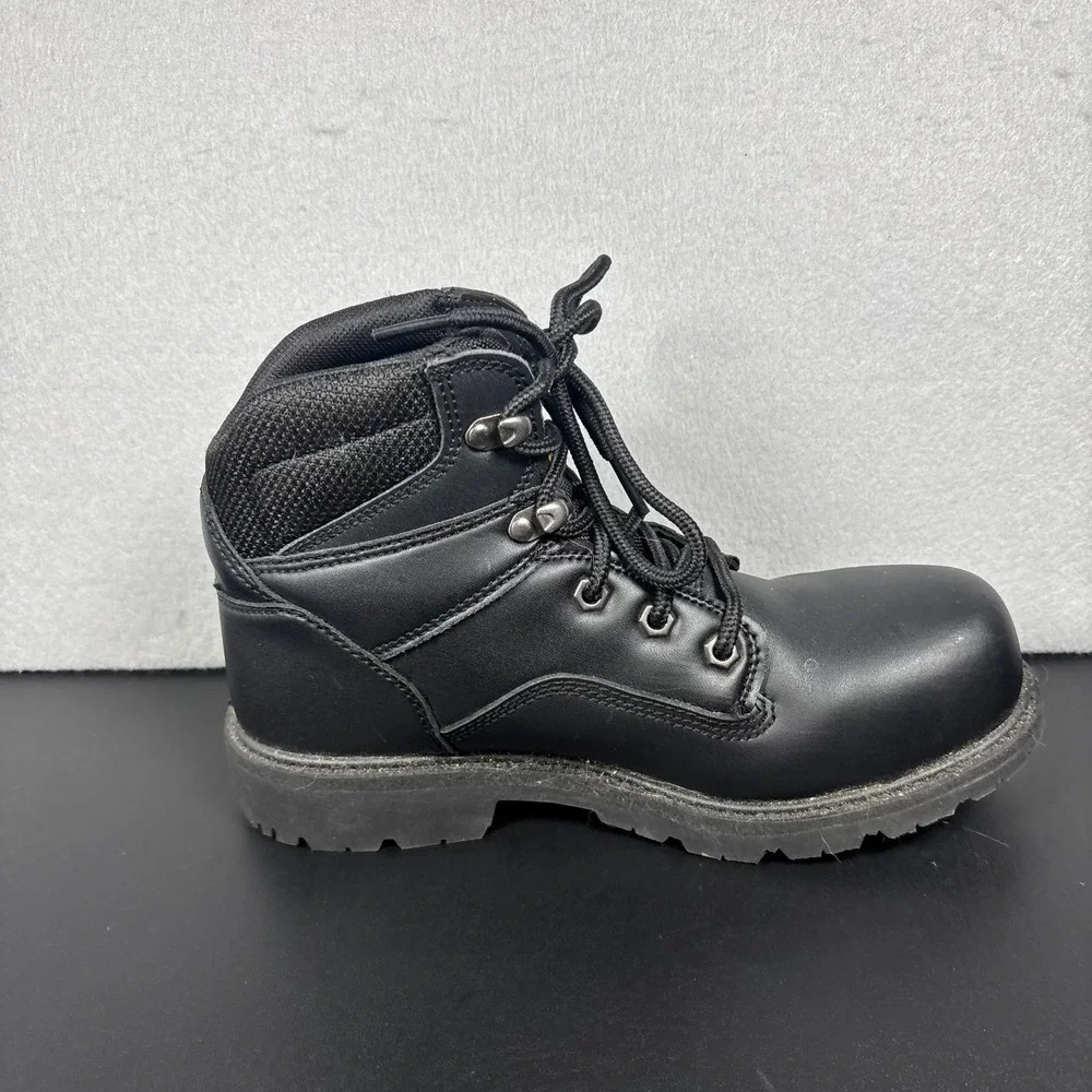 Brahma Gus Men's Steel Toe Work Boots Size 7 W Wide Black Safety Shoes 6